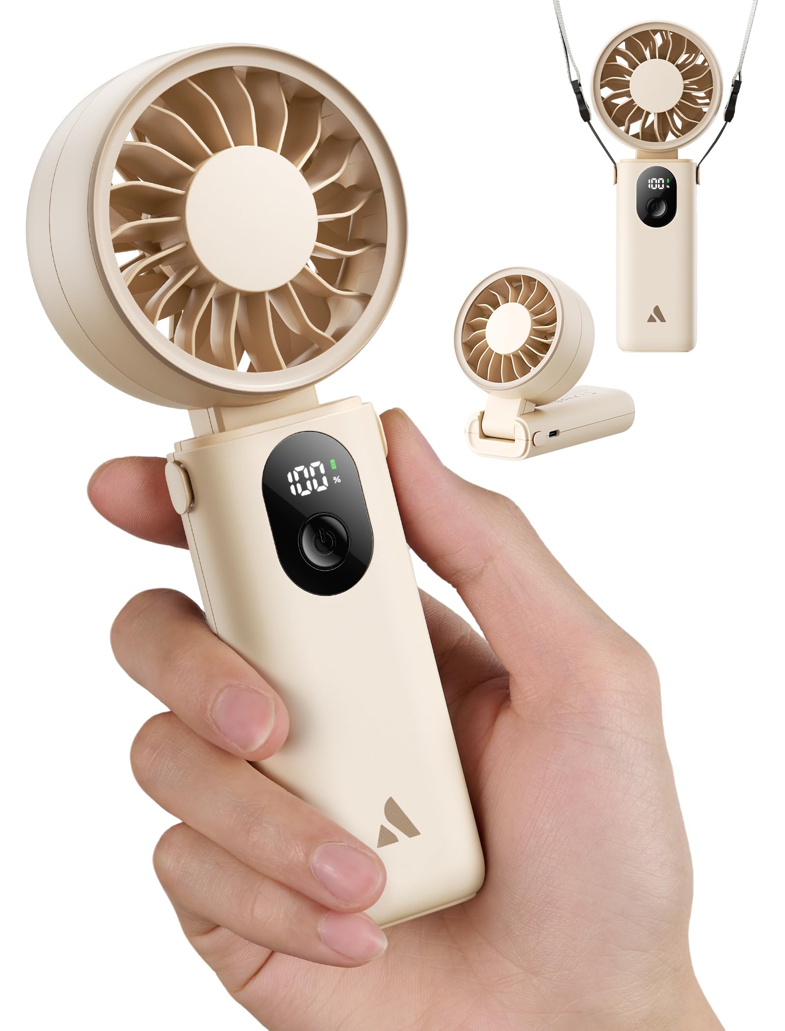 Aecooly Mighty Portable Handheld Fan | 20H Max Cooling | 3 Flexible Modes | 5 Sp