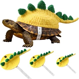 Knitted Turtle Sweater - Dinosaur Shell Costume with Adjustable Strap, Breathable and Warm Winter Pet Outfit, Handmade Tortoise Apparel for Cosplay, Party, and Photo Shoots (Yellow, Medium)