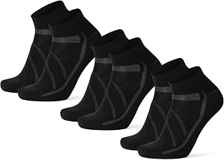 Danish Endurance Cycling Socks, Low Cut for Men & Women, 3 Pairs, Cycling Socks, Cycling Socks, Road Bike, Spinning, Breathable and Padded, Short, Black, Blue, White