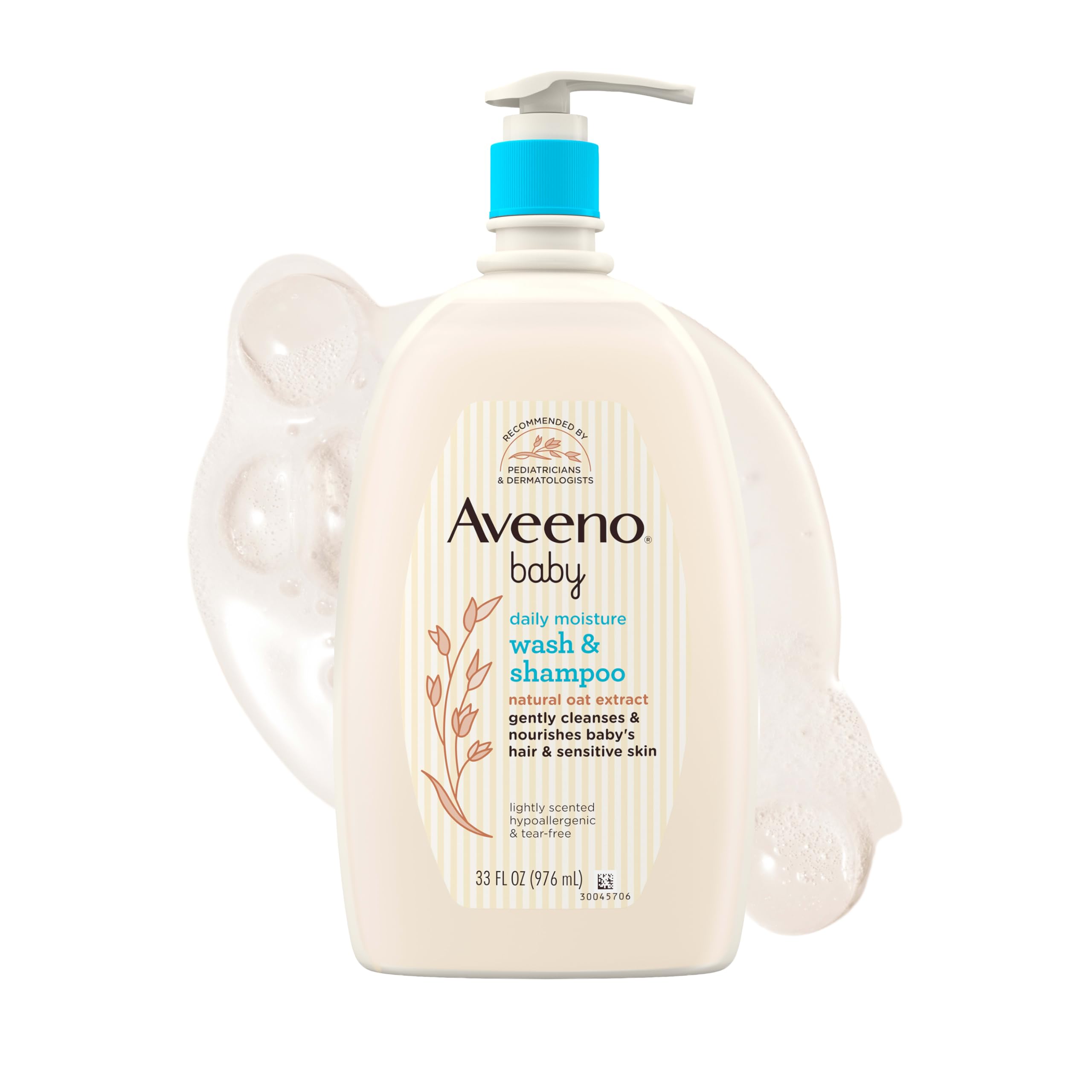 Aveeno Baby Daily Moisture Body Wash & Shampoo with Oat Extract, 33 fl. oz | 2-i