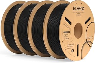 ELEGOO PLA+ Filament 1.75mm Black 4KG 3D Printer Filament | PLA Plus, Dimensional Accuracy +/- 0.02mm, Tough & High Strength, Fit for Most FDM Printers(1KG/Spool, 2.2lbs)