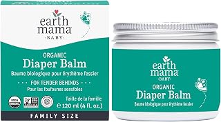 Earth Mama Organic Diaper Balm, Calendula Baby Diaper Rash Cream, 4 fl oz | Organic Diaper Cream for Baby - Zinc &amp; Petroleum-Free Calendula Balm - Cloth-Diaper Friendly - Diaper Bag Essentials
