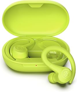 JLab Go Air Sport True Wireless Earbuds with earhook, IP55, 3 EQ Settings, Yellow