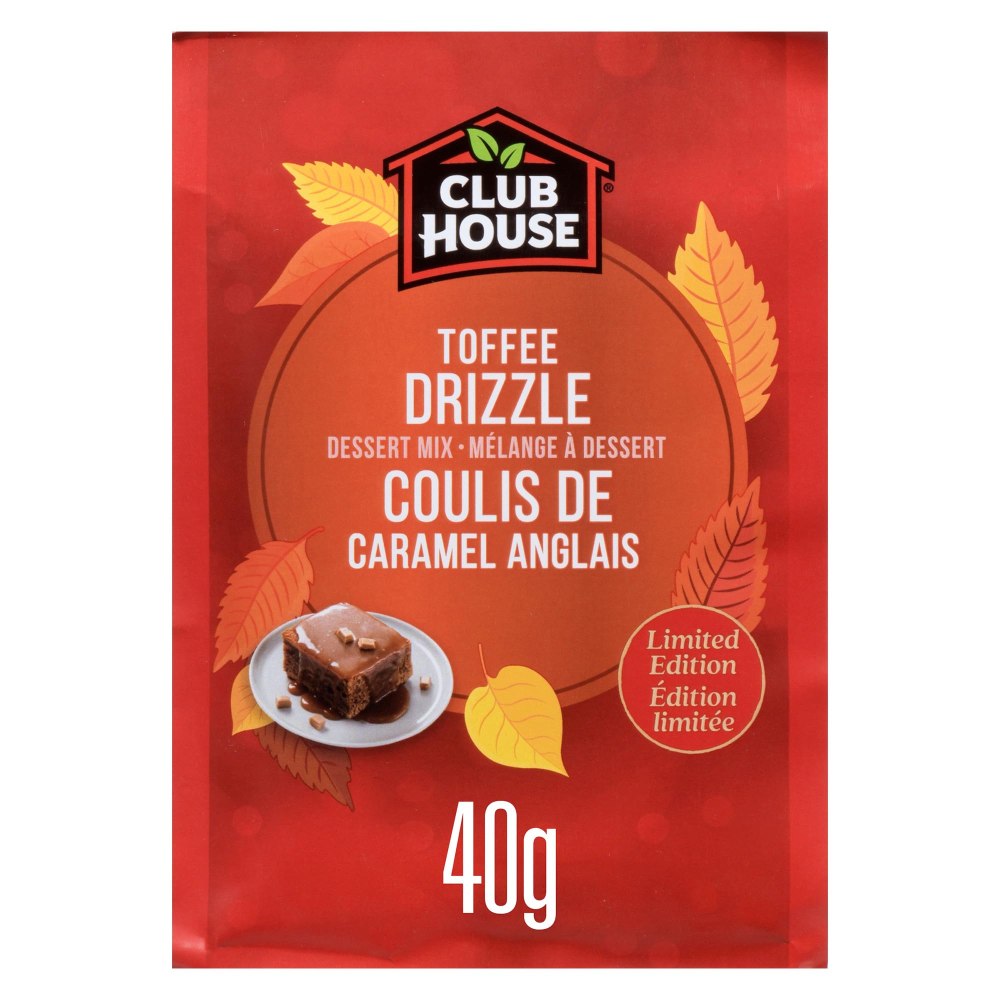 Club House Dessert Mix, Toffee Drizzle, 40 g | Thick Sauce, Sweet, Caramelized B