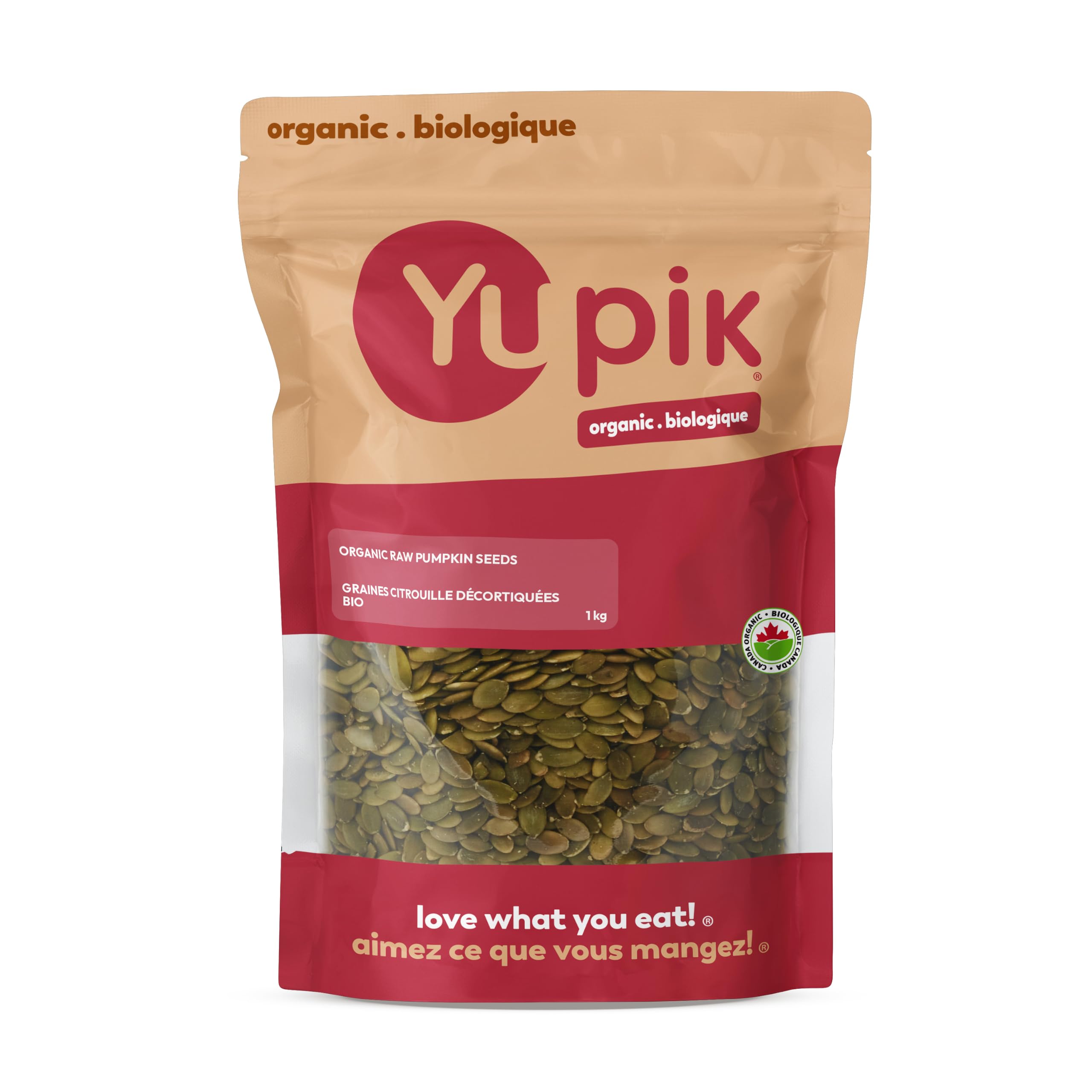 Yupik Organic Raw Pumpkin Seeds, No Shell, 1 kg, Gluten-Free, Non-GMO, Kosher, V