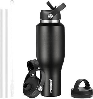 40 oz Insulated Water Bottle Stainless Steel Triple-Wall with Straw Lid Set