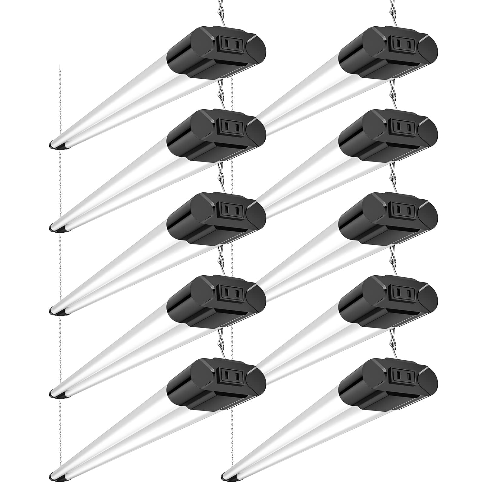BBOUNDER 10 Pack 4FT LED Shop Light, 6500K, 40W=250W, 4400LM, 4 Linkable | 48Inc