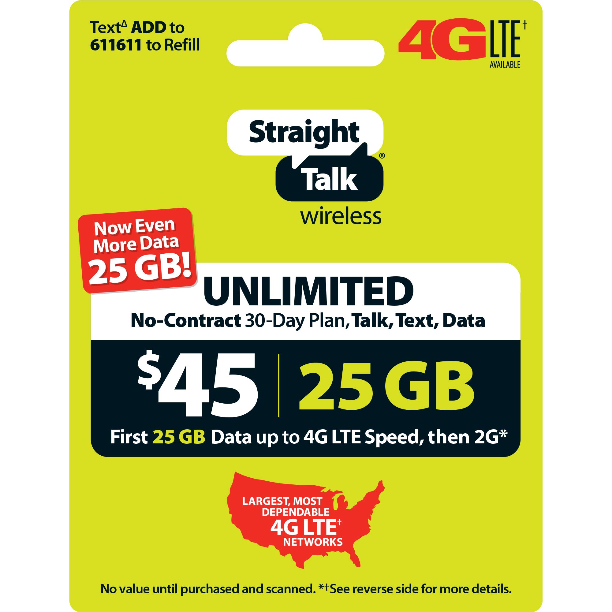 Straight Talk $45 30 Day Service Card (Mail Delivery)