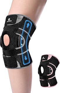 ABYON Ginocchiera articolata per uomo e donna - Supporto con stabilizzatori laterali in metallo e cinturino regolabile a 360° per lesioni al menisco, dolore ACL/MCL, artrite e post-operatorio