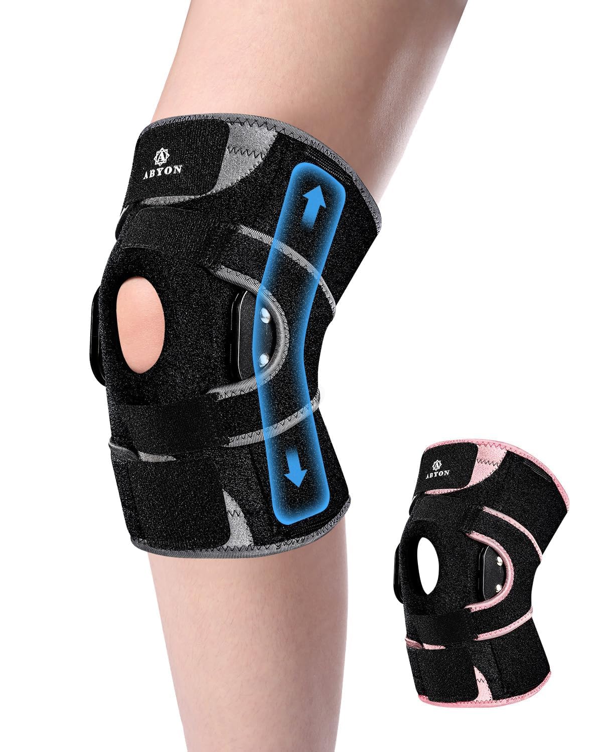 ABYON Ginocchiera articolata per uomo e donna - Supporto con stabilizzatori late