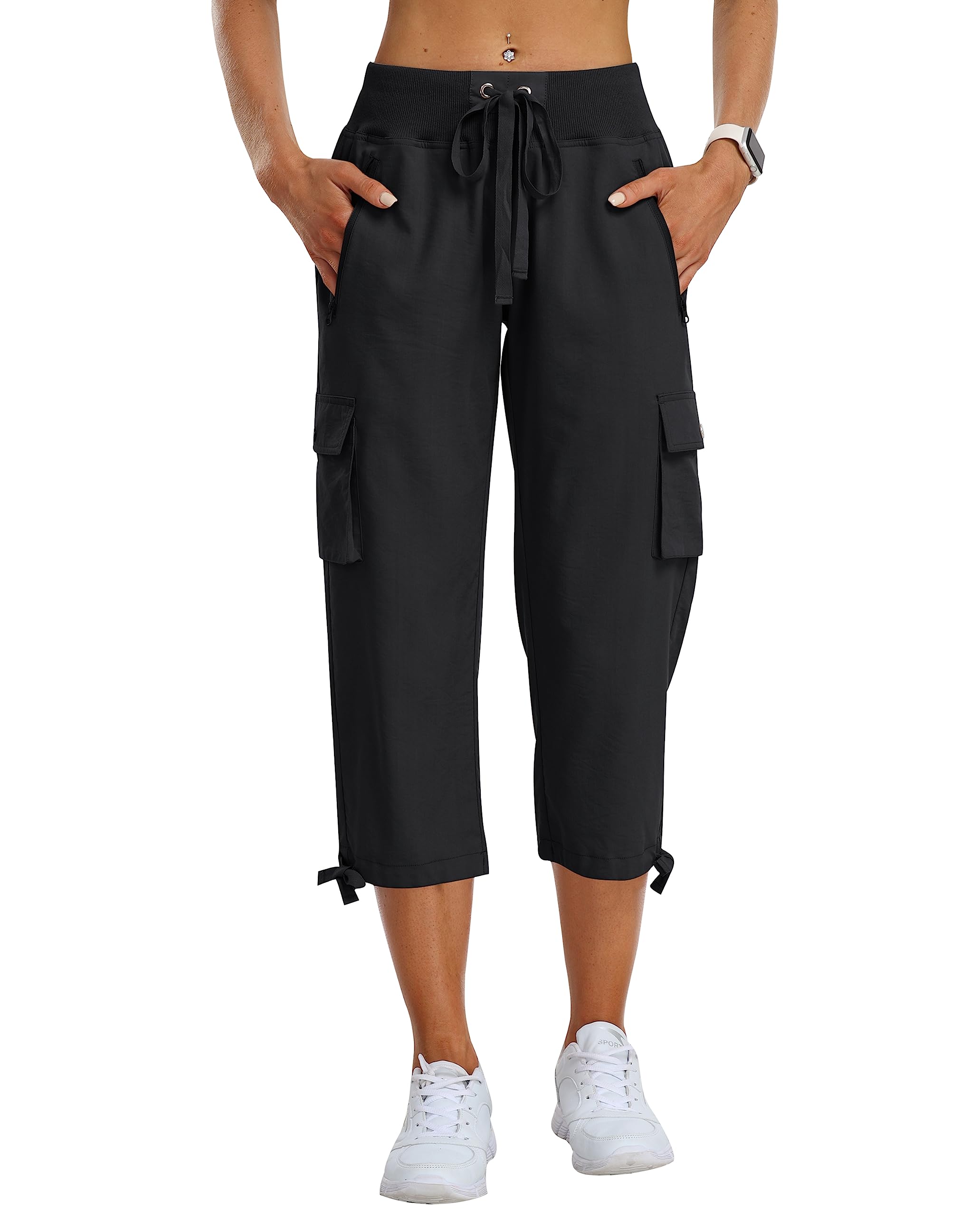 MoFiz Women's Cargo Trousers Capri Trousers Summer 3/4 Lightweight Outdoor Hikin