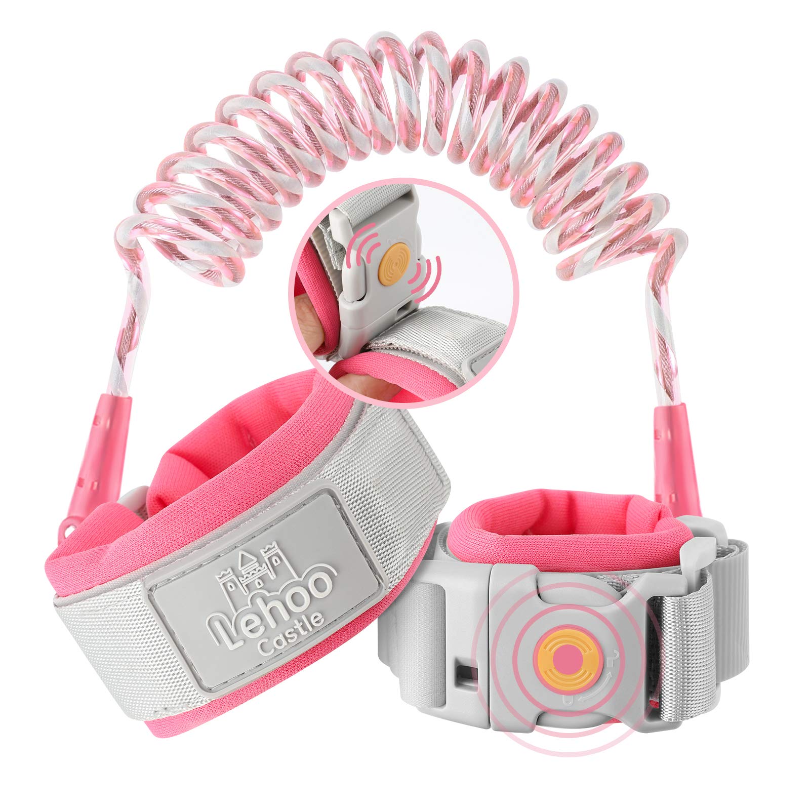 Lehoo Castle Toddler Leash, Wrist Leash for Kids with Induction Lock, Pink | Ref