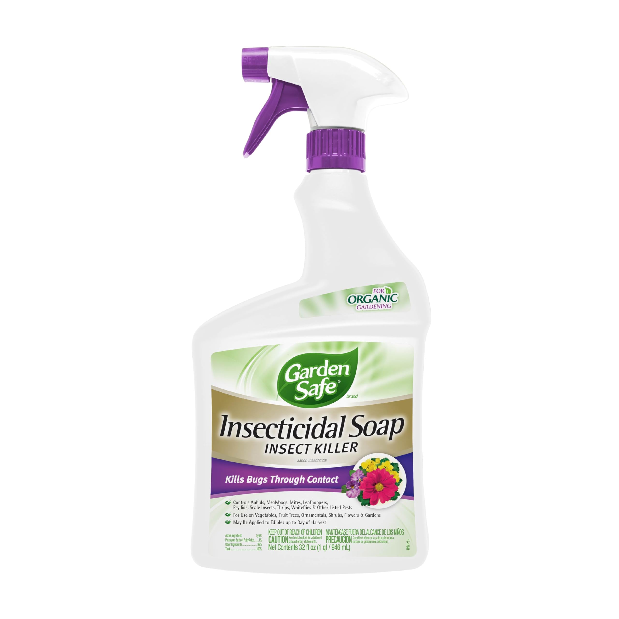 Garden Safe Insecticidal Soap Insect Killer Spray, 32 Oz | For Organic Gardening