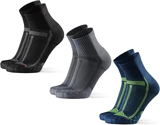 DANISH ENDURANCE Cushioned Running Socks, Quarter Length, 3 & 5-pack | Cushioned Quarter Running Socks, Anti-Blister with Arch Support & Seamless Toe for Long-Distance Runs, Unisex
