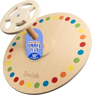 Wooden Spinner Seat - Sit and Spin - Bigger Size - Classic Spinning Activity Toy for Toddlers & Kids All Ages (Patent Pending)