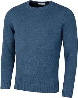 Calvin Klein Suéter de golf de algodón con cuello redondo para hombre