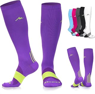 NEWZILL Compression Socks for Men and Women, 1 Pair Compression Socks 20-30 mmHg Graduated Support Stockings for Varicose Veins Edema Running Flight Sports Travel