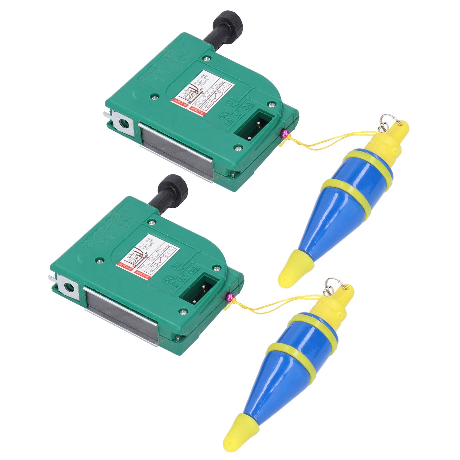 2Pcs 5m Magnetic Plumb Bobs, Alloy Steel Wire Hammer, Green Line Drop Measuring 