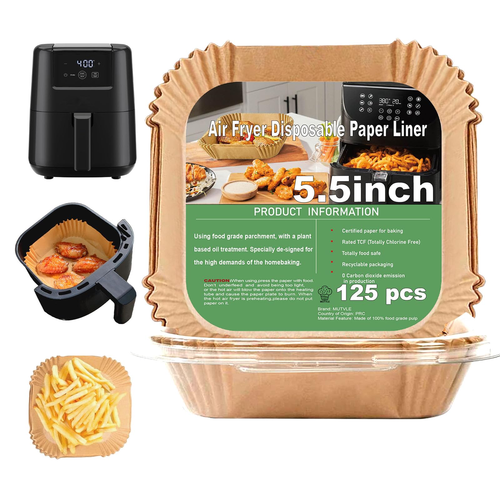 2 QT Air Fryer Liners for CHEFMAN 2 Qt Mini Air Fryer | Air Fryer Liners Disposa