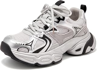 BEAU TODAY Womens Chunky Sneakers Platform Fashion Sneakers for Women Non-Slip Breathable Women's Dad Shoes Comfortable Lace-up Wide Width Tennis Shoes