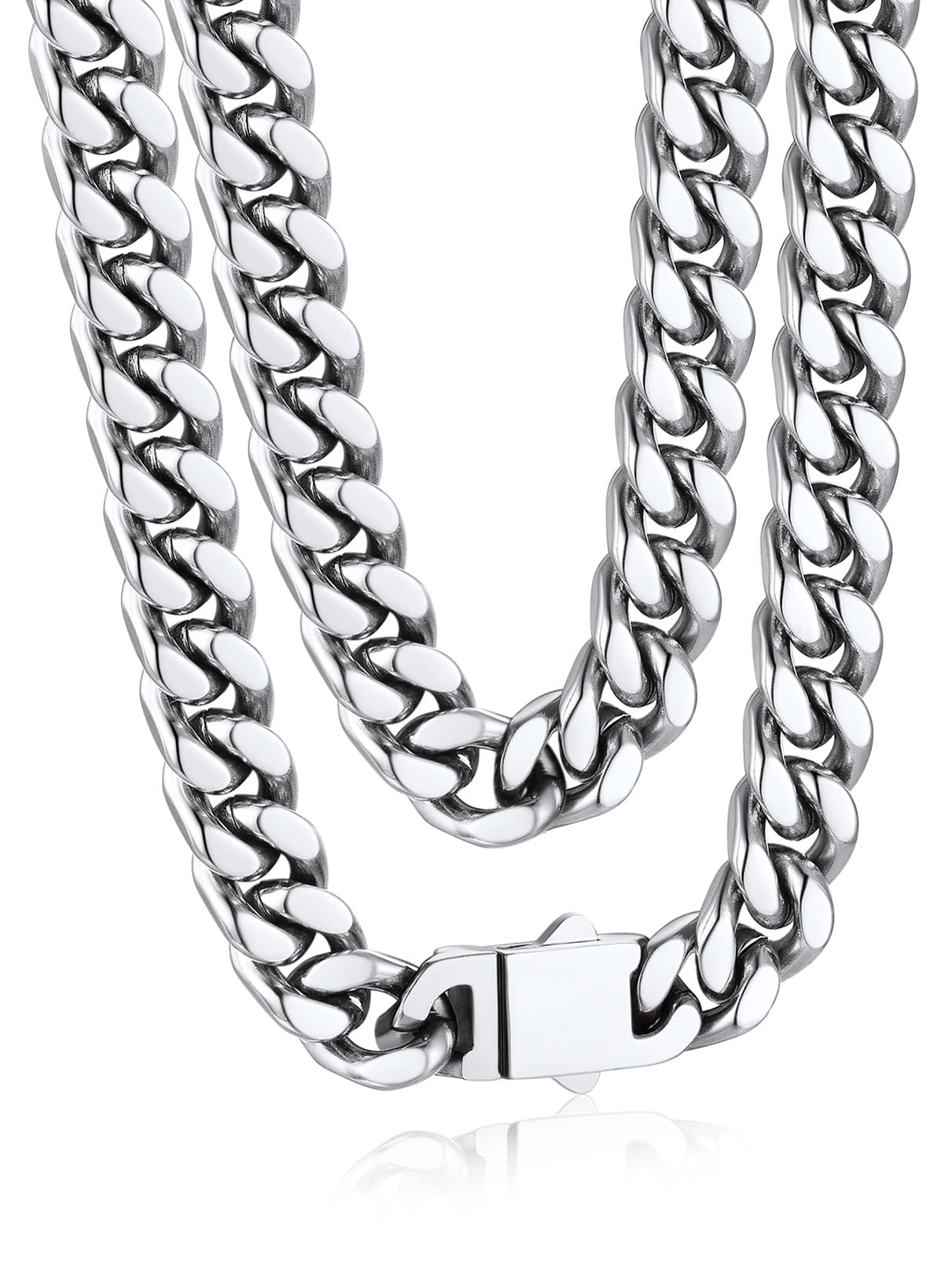 Bandmax Thick Cuban Link Chain Necklace for Men 5/7/9/12mm Wide Hip Hop Chain wi