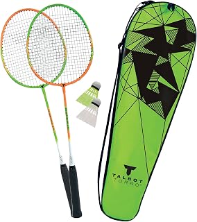 Talbot Torro Badminton Kit 2 Attackers 2 Rackets and 2 Shuttlecocks in A Quality Bag