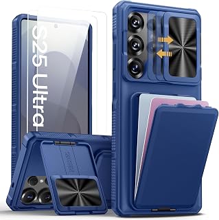 SSLOTSCASE for Samsung Galaxy S25 Ultra Case with 2X Screen Protector, Blue