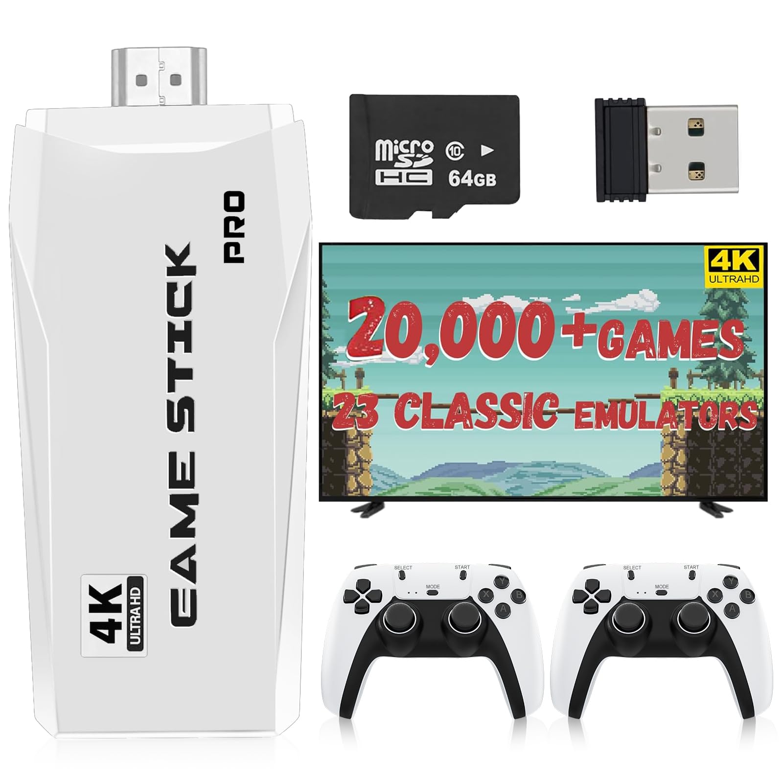 New Retro Game Console, Classic Video Games with 4K HDMI, 20,000+ Games and 23 E