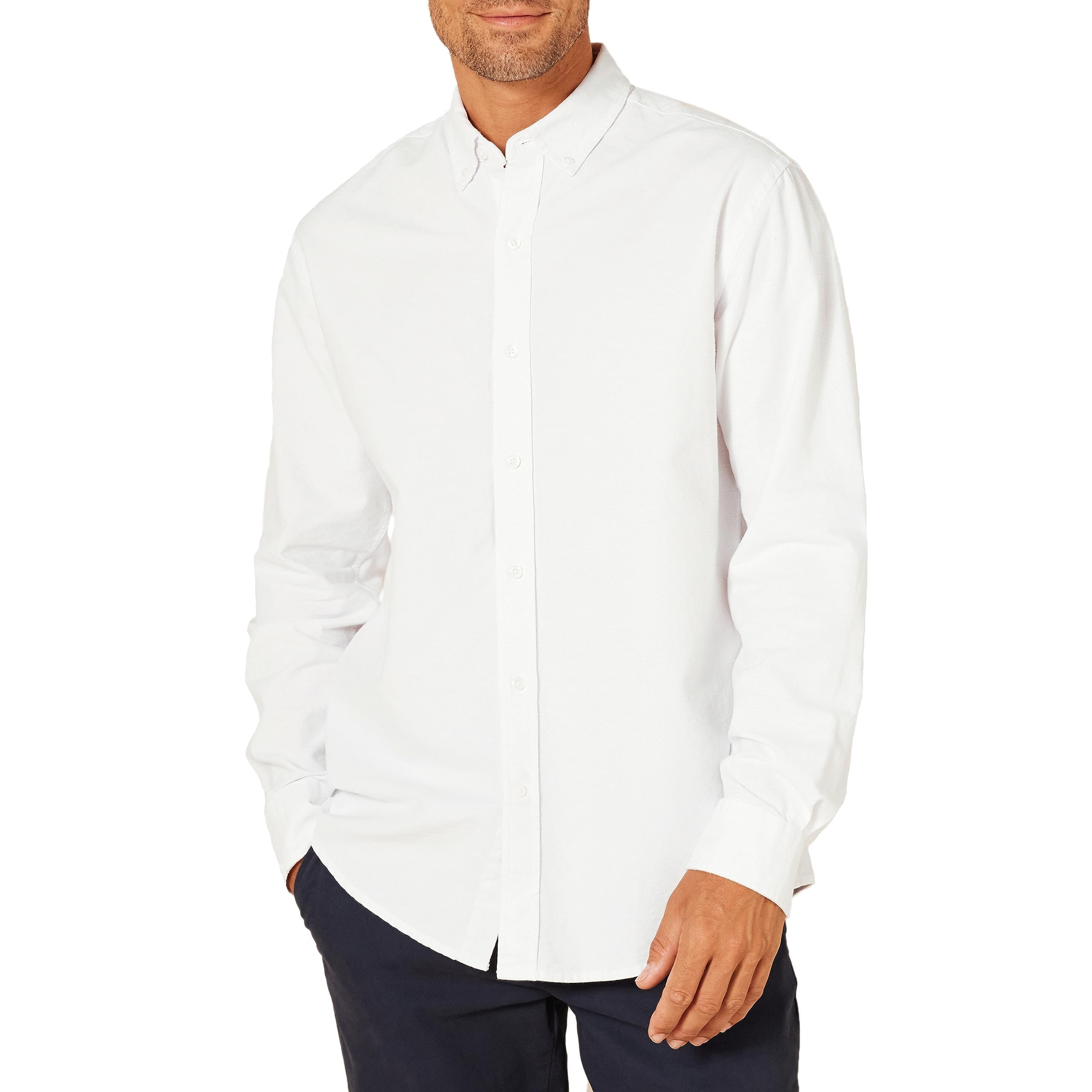 Amazon Essentials Men's Regular Fit Long Sleeve 100% Cotton Oxford Shirt