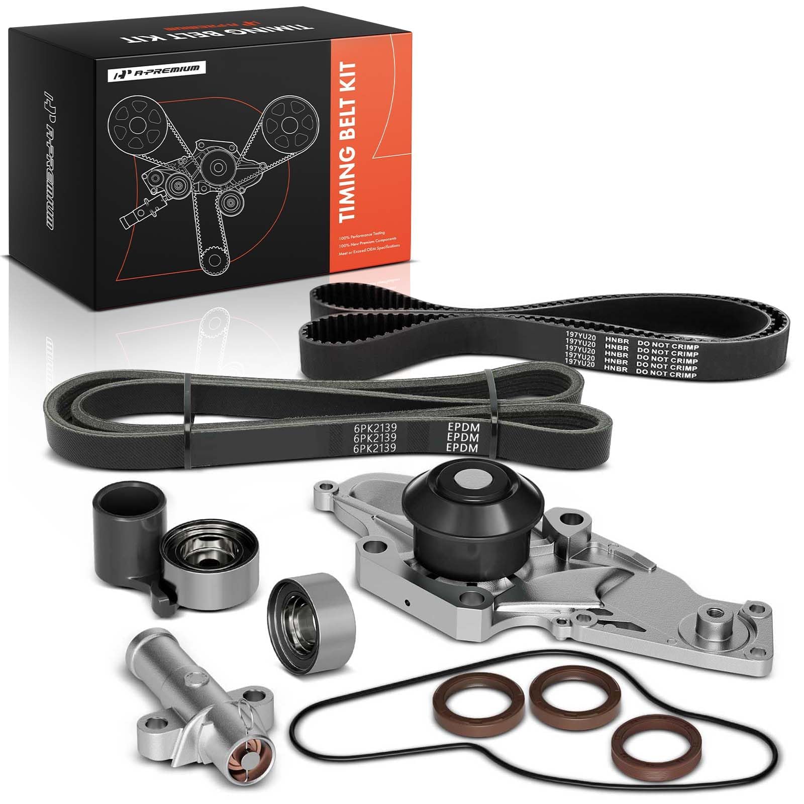 A-Premium Timing Belt Kit with Water Pump Compatible with 03-18 Honda Acura | fo