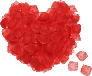 1200pcs Red Silk Rose Petals for Wedding 5x5cm Artificial Rose Petals for Wedding Centerpieces Party Decoration