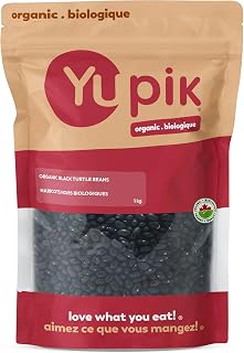 Yupik Organic Black Turtle Beans, 1 kg, Non-GMO, Vegan & Gluten-Free, USDA Certified, Kosher, Dried Beans, Excellent Source of Protein & Fiber, Perfect for Soups, Salads & Dips