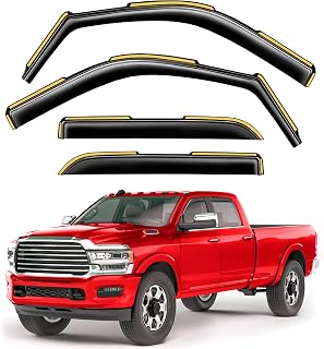 Window Visors Rain Guards for 2019-2027 Dodge RAM 2500 & 3500 Crew Cab | Saleago,in-Channel,Extra-Thick,Extra Durable,Window Deflectors,Vent Visors,Vent Shades,Truck Accessories,Polycarbonate (PC)