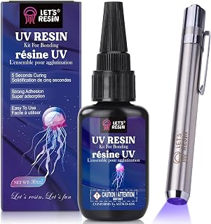 LET'S RESIN 30ml UV Resin Kit with Light,UV Glue for Bonding | Curing in Seconds,UV Adhesive with UV Flashlight for Welding,Plastic Repair, Glass Light, Craft Decor