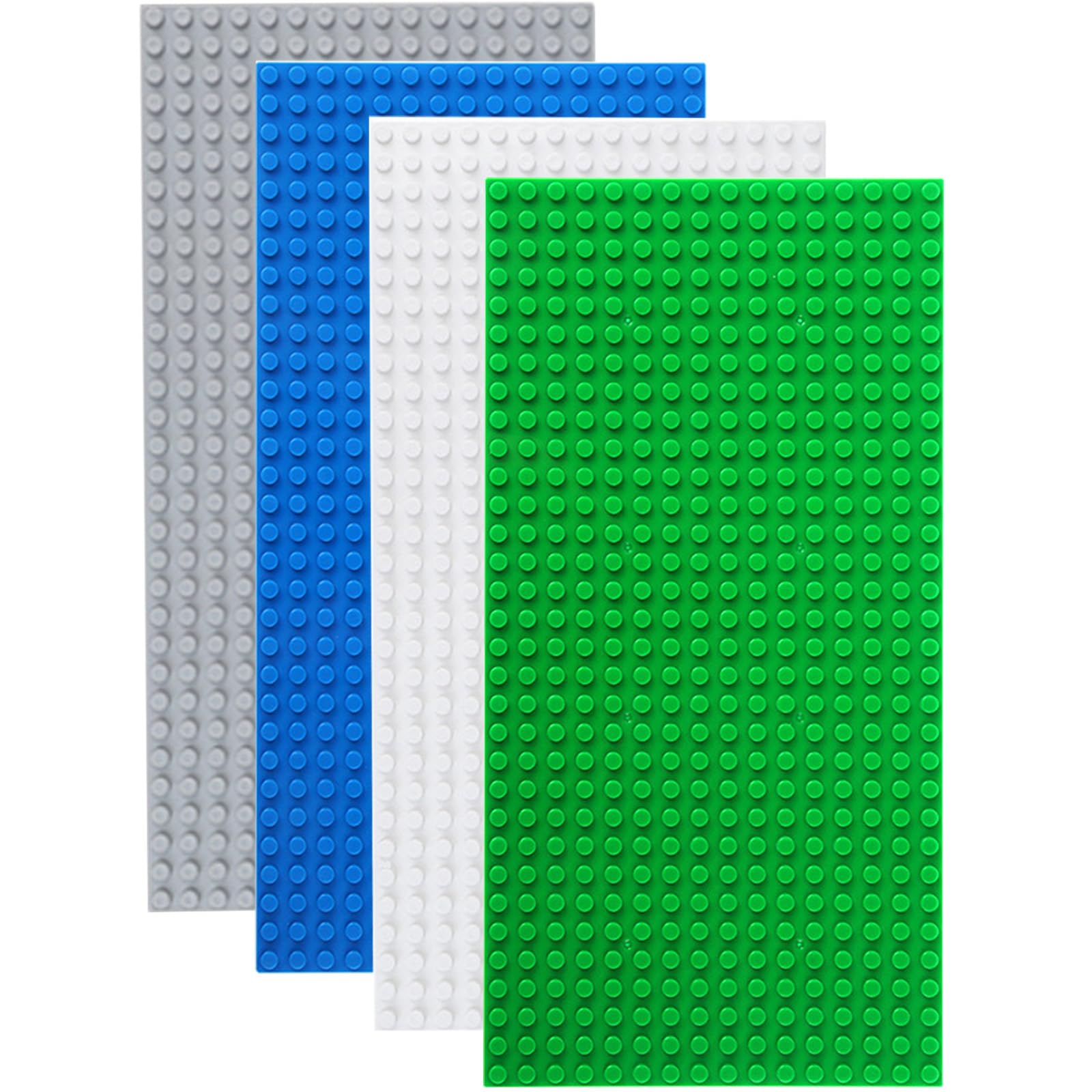 Classic Baseplates for Lego 4pcs, 5" x 10" Base Plates 16x32 Stud, 12.75cm x 25.