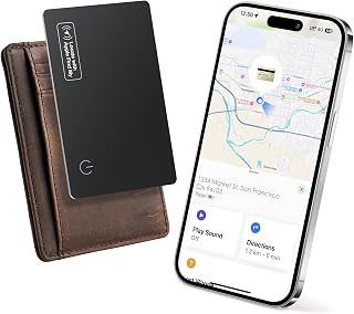 Wallet Tracker Card (iOS Only) - 0.07in Slim, Compatible with Apple Find My, Bluetooth Tracker Smart Tracking Card Wallet Finder, IP68 Waterproof, Item Locator for Luggage Tags, Passports, Purse