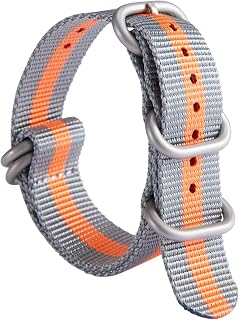 BINLUN Nylon Watch Strap 18/19/20/21/22/23/24mm Premium Ballistic Multicolor Watch Band Replacement for Men Women with Heavy Duty 5 Rings Stainless Steel Buckle