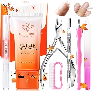 Modelones Cuticle Remover, Nail Kit Cuticle Trimmer Pusher Remover Liquid | Manicure Kit for Women Cuticle Oil Pen Nail Stuff & File Cuticle Nippers & Cutter Nail Tools Manicure Set Nail Care Prep Kits
