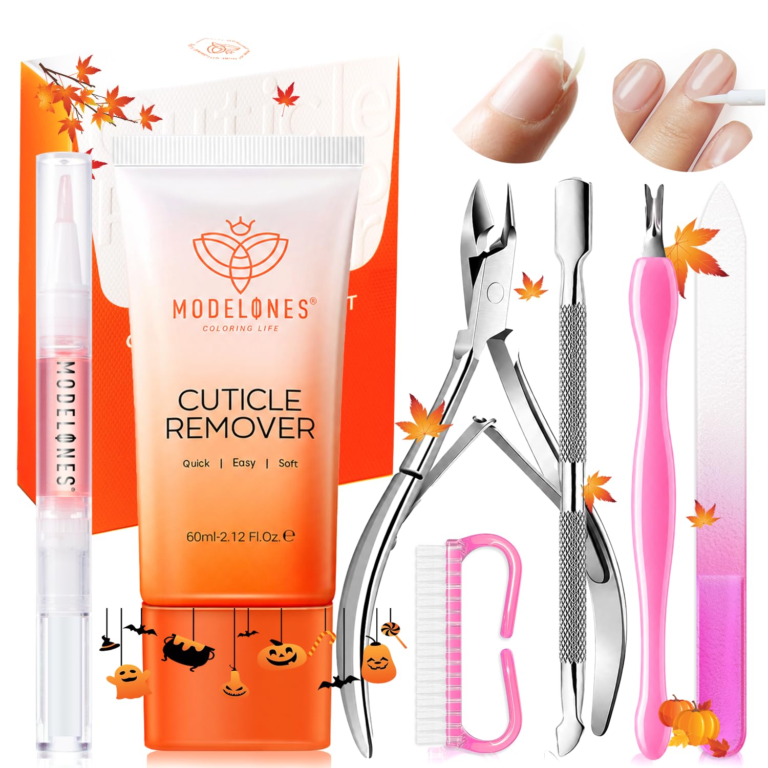 Modelones Cuticle Remover, Nail Kit Cuticle Trimmer Pusher Remover Liquid | Mani