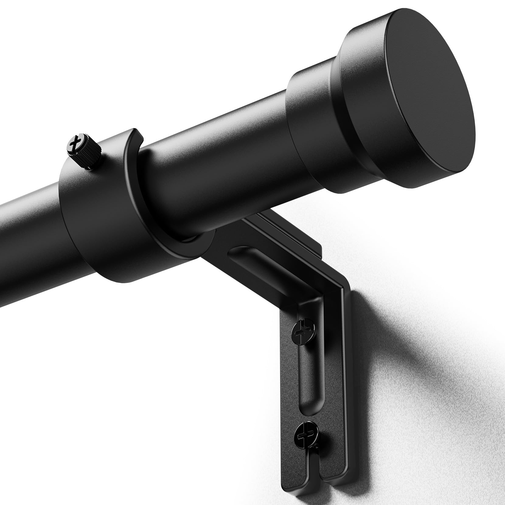 YaFex Curtain Rod 32-84 Inch, Heavy Duty 1 Inch Adjustable Curtain Pole, Black L