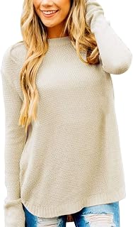 MEROKEETY Women's Fall Long Sleeve Waffle Knit Tunic Sweaters