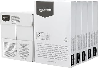 Amazon Basics, A4 75gsm Multi-Purpose Paper for Printer and Copier - 2500 Sheets (Pack of 5 Reams) - White