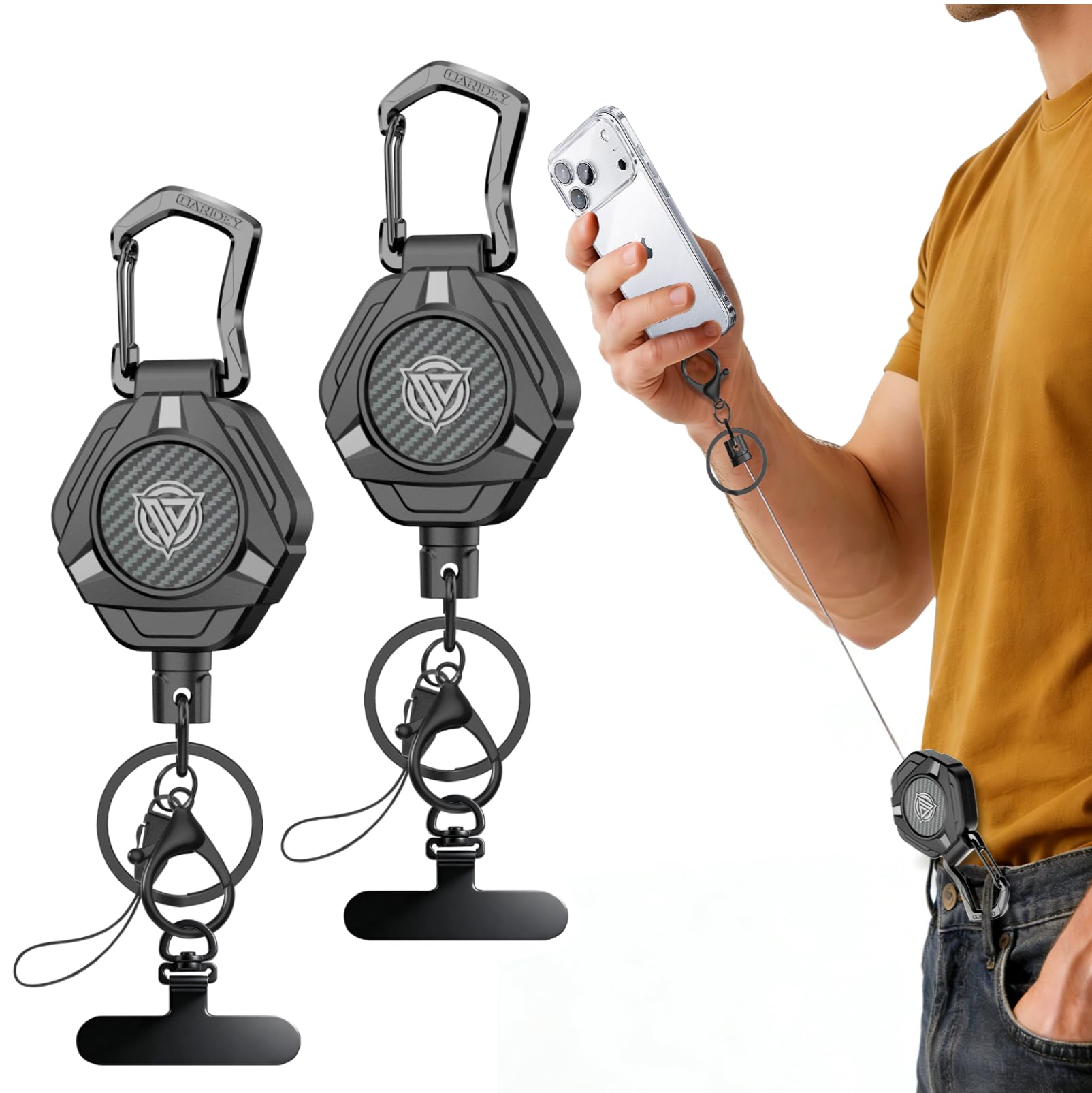 Oaridey Magnetic Anti Theft Phone Strap, Retractable Steel Cell Phone Lanyard wi