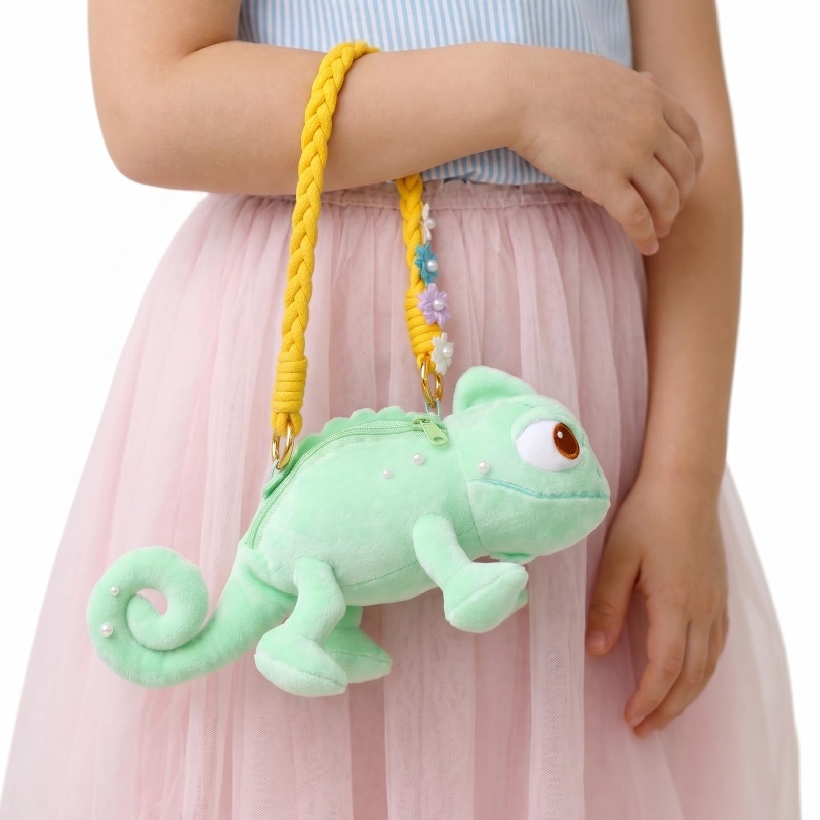 Giozakos Lizard Plush Toy and Shoulder Handbag - Chameleon Shape Fluffy Plush De
