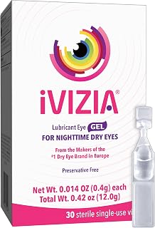 iVIZIA Lubricant Eye Gel for Nighttime Dry Eyes, Preservative-Free, 30ct | Moisturizing, Dry Eye Relief, preservative-free, 30 single-use vials