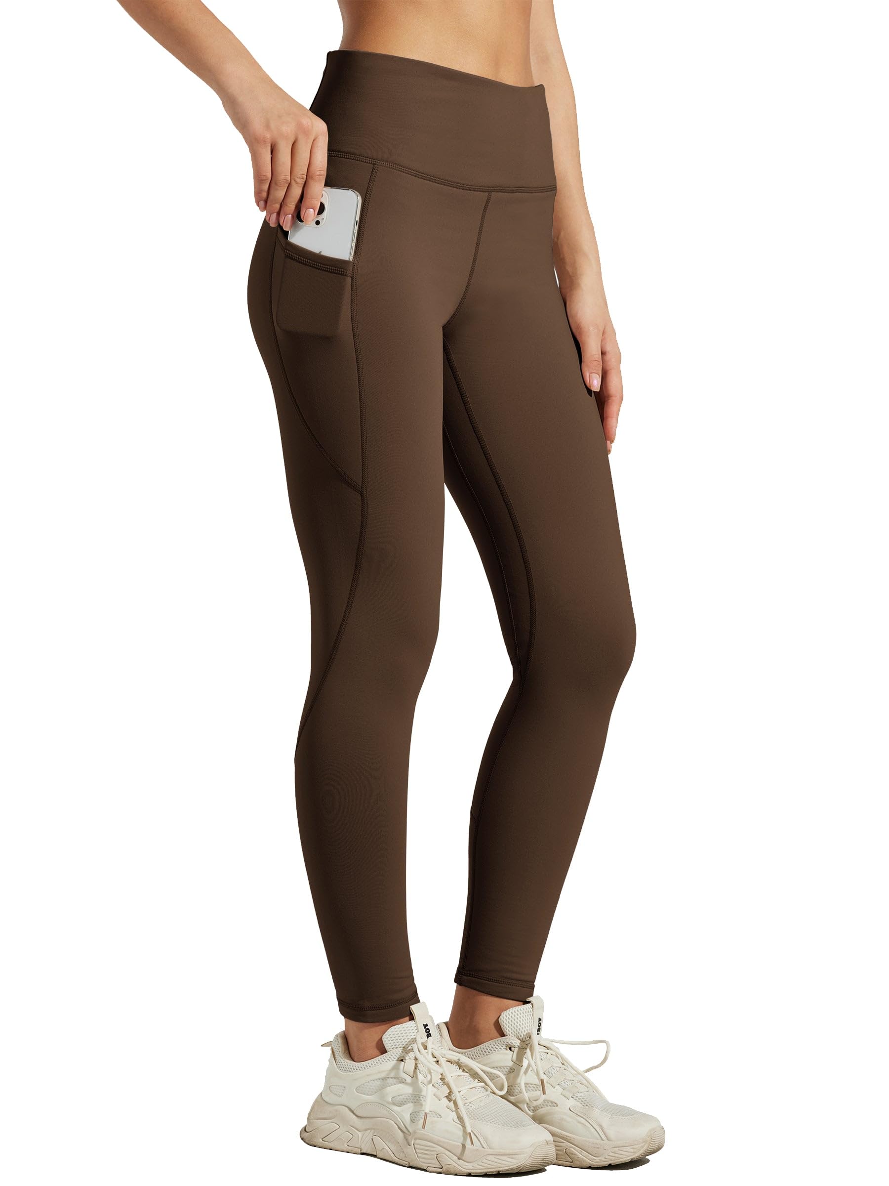 Willit Leggings con forro polar para mujer, cintura alta, pantalones térmicos de