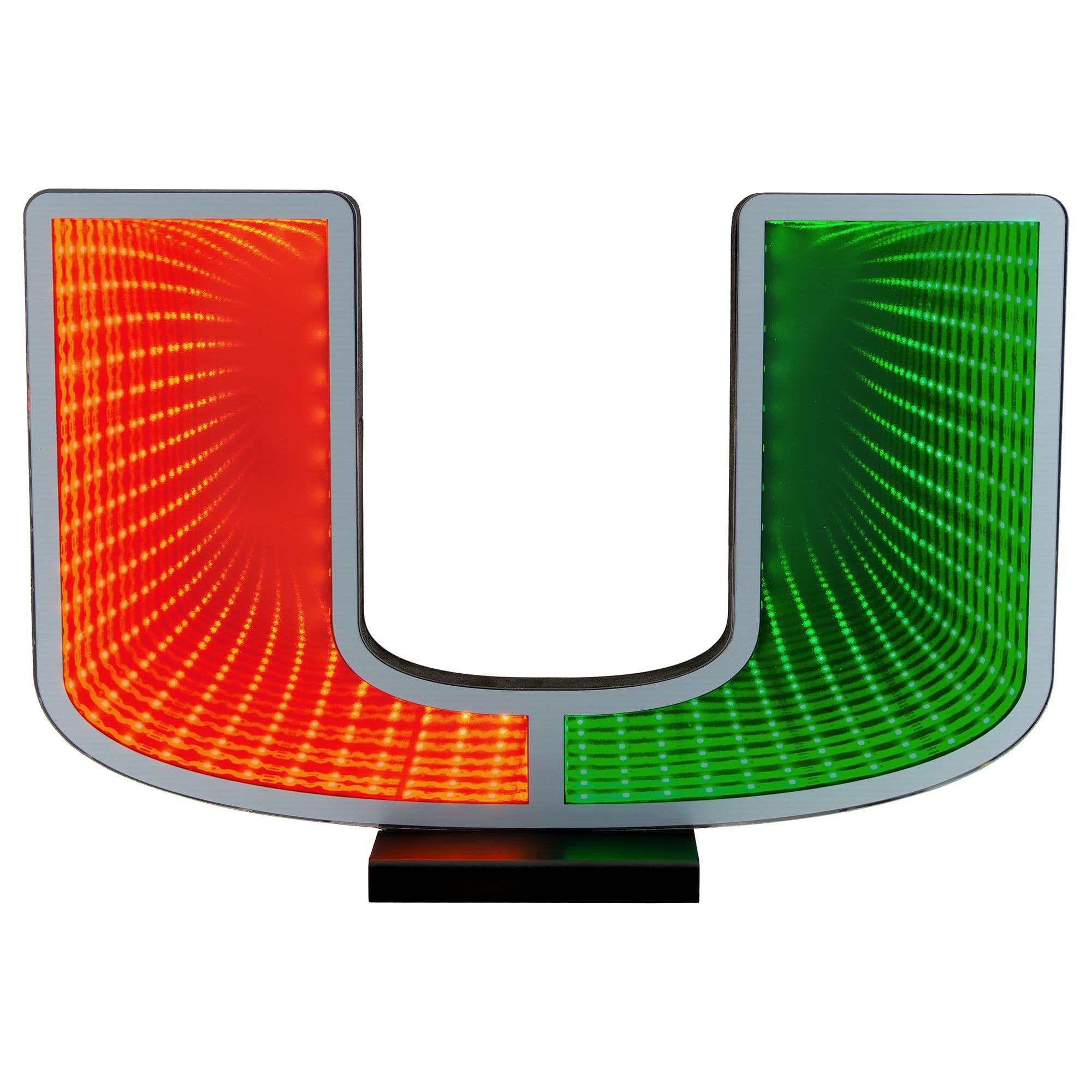 Sporticulture NCAA Team Miami Hurricanes LED Infinity Logo Light - 3D Light Effe