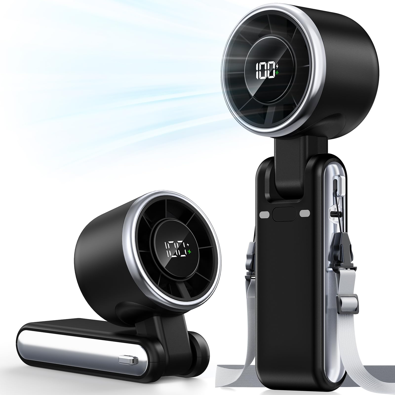 Bearwind Portable Handheld Turbo Fan - 5 Gear High Speed 4000mAh Rechargeable Mi