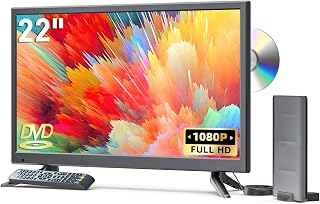 Erasiny 22 Inch TV with Built in DVD Player, TV DVD Combo with Antenna | for Kitchen, Home, RV, Full HD 1080P Small Flat Screen with HDMI/USB/AV Inputs