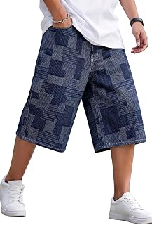 GINGTTO Herren-Jeans-Shorts, lange Denim-Jorts unterhalb des Knies